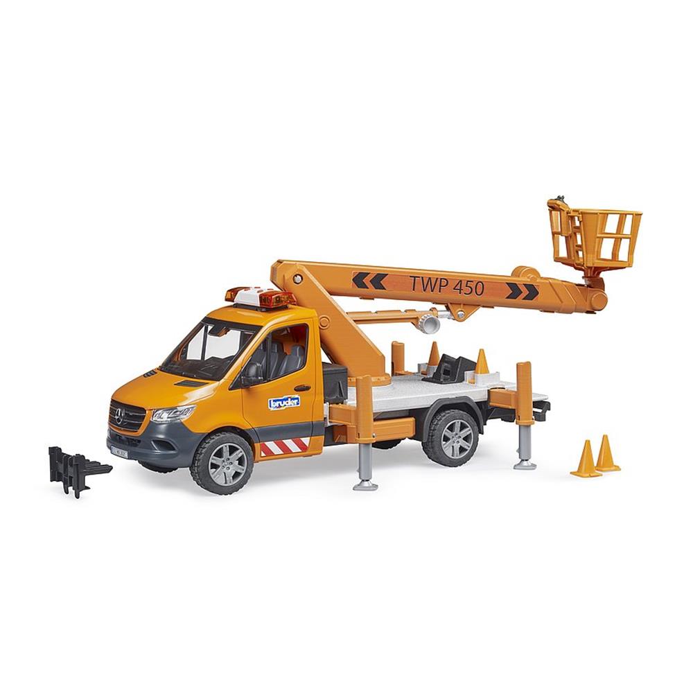 Bruder 02679 - MB Sprinter Arbeitsbühne mit Light + Sound Modul