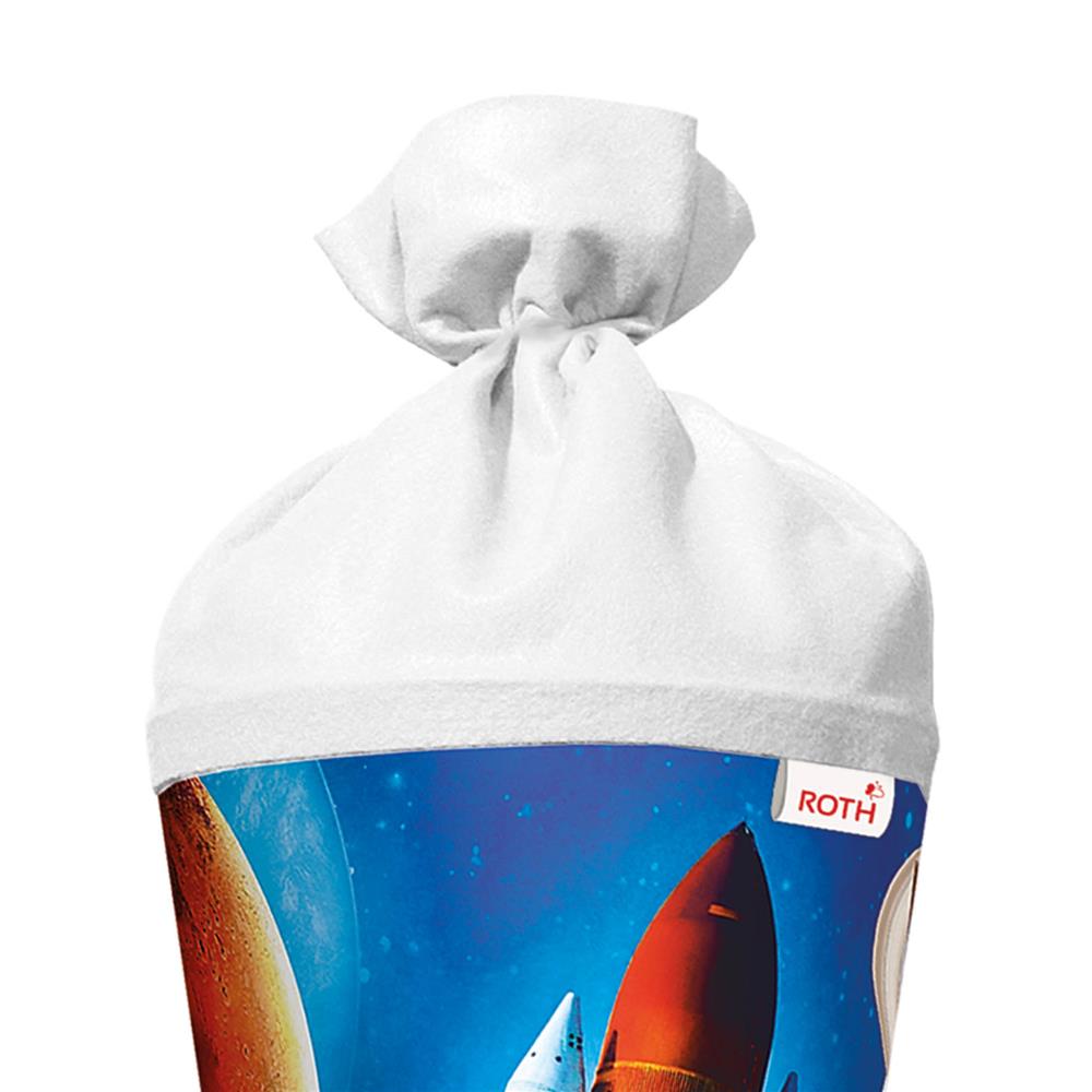 Roth Schultüte Weltraum, 70cm, rund, Rot(h)-Spitze, Filzverschluss