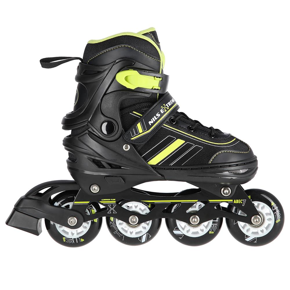 2in1 Inliner Schlittschuhe Gr. 39-43, Schwarz-Limettengrün, verstellbar | NILS EXTREME NH18191