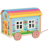 goki Bauwagen Spirit – Holzspielzeug mit Zubehör, für Kinder ab 3 Jahren