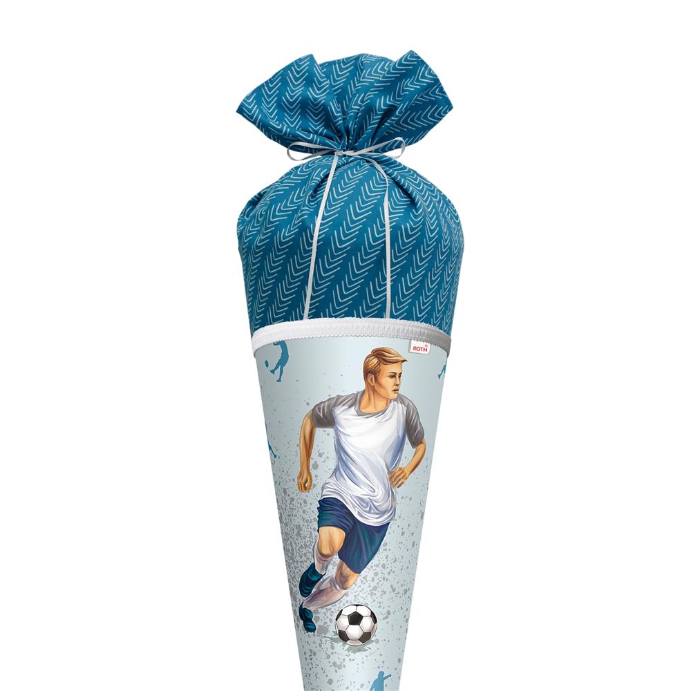 Roth Schultüte Lieblingsstück Traumtor Fußball, 70cm, rund, Rot(h)-Spitze, mit Stoffverschluss