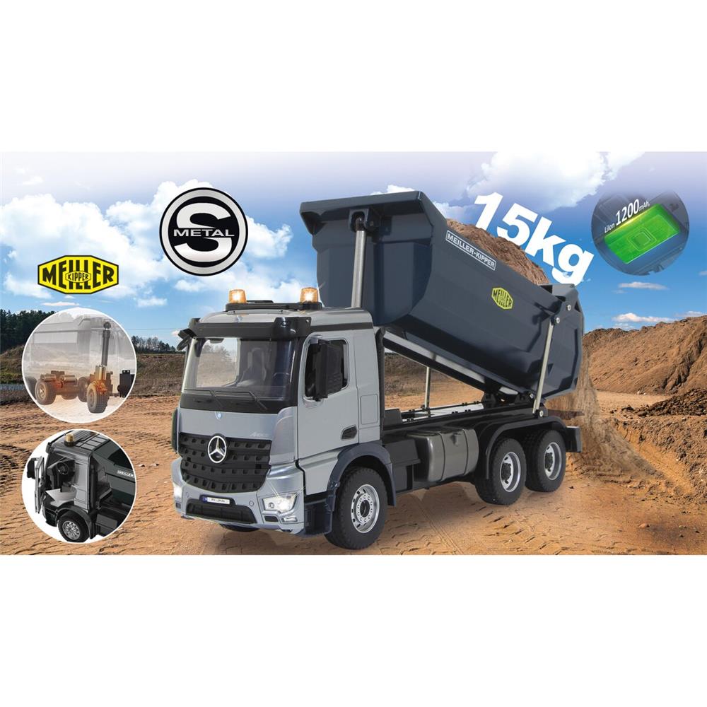 Jamara Muldenkipper Mercedes-Benz Arocs Metal Meiller, 1:20, 2,4GHz, mit Licht und Sound