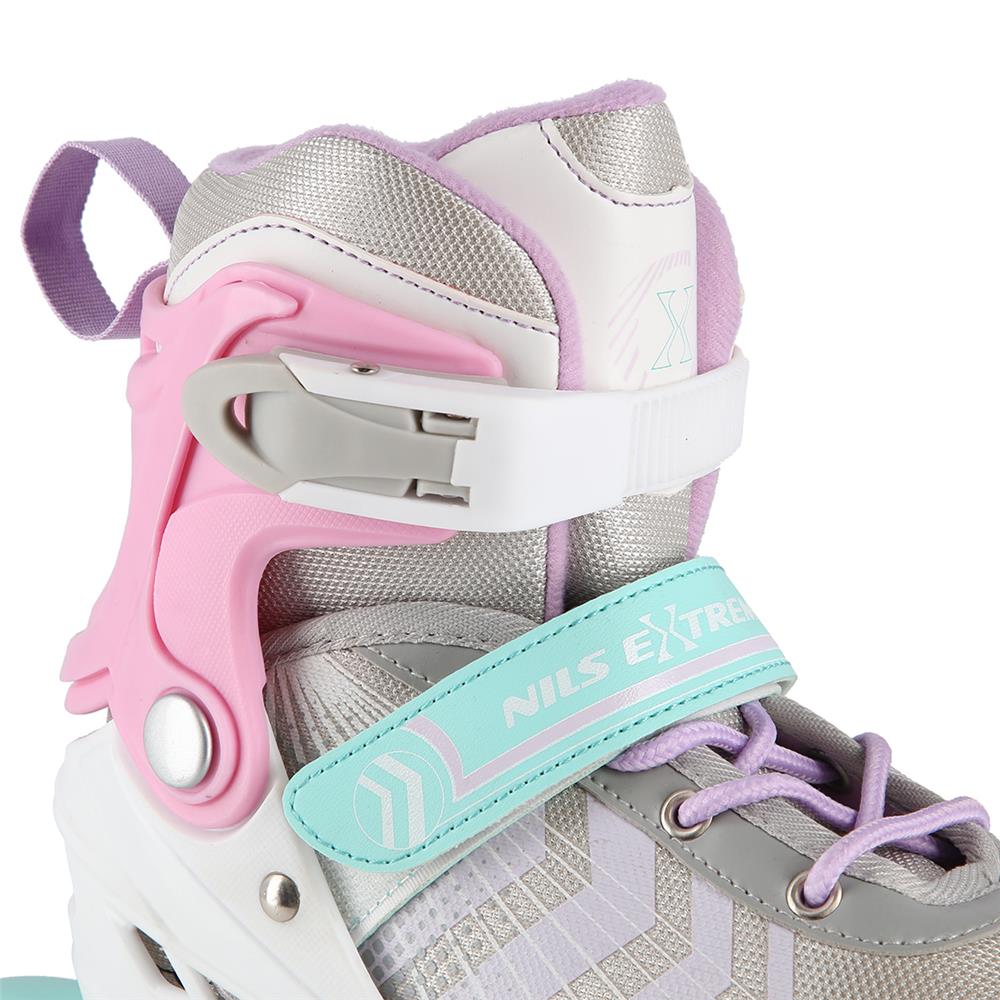 4in1 Inliner Schlittschuhe Rollschuhe Gr. 34-38, Rosa, verstellbar | NILS EXTREME NH18192