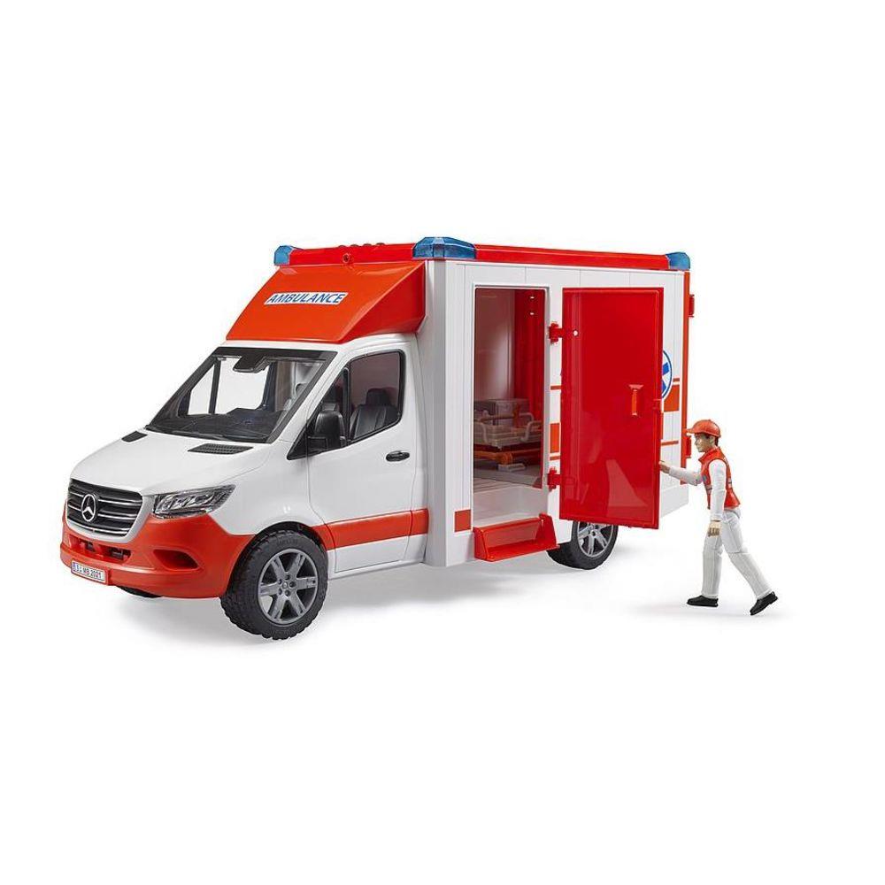 Bruder 02676 - Mercedes Benz Sprinter Ambulanz mit Fahrer, mit Licht & Sound Modul