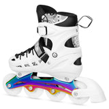 4in1 LED Inliner Schlittschuhe Rollschuhe Gr. 39-42, Weiß-Rainbow, verstellbar | NILS EXTREME NH10905