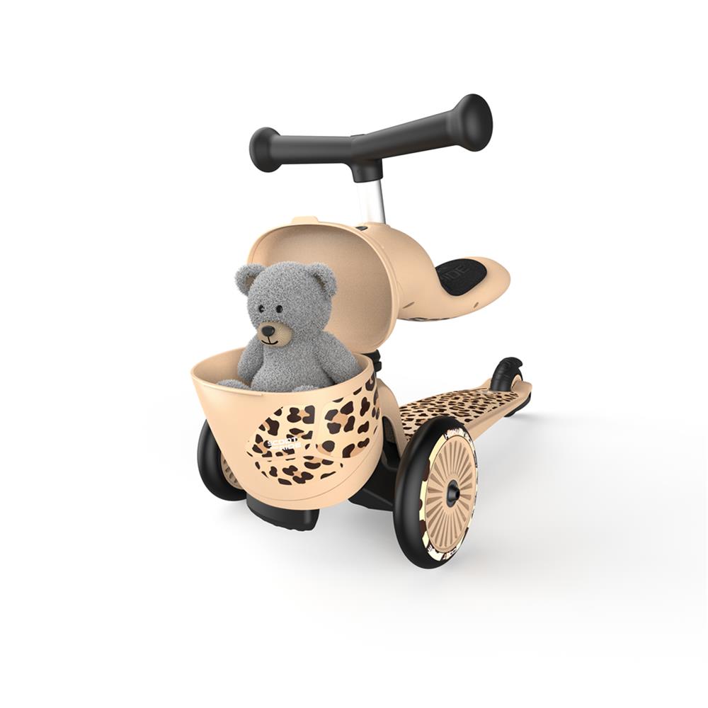 Scoot & Ride Highwaykick 1 Lifestyle, leopard - Kinderroller mit Aufbewahrungsbox