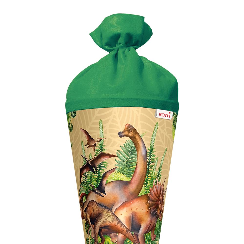 Roth Schultüte Dinosaurier Veganosaurus, 70cm, rund, Rot(h)-Spitze, Filzverschluss