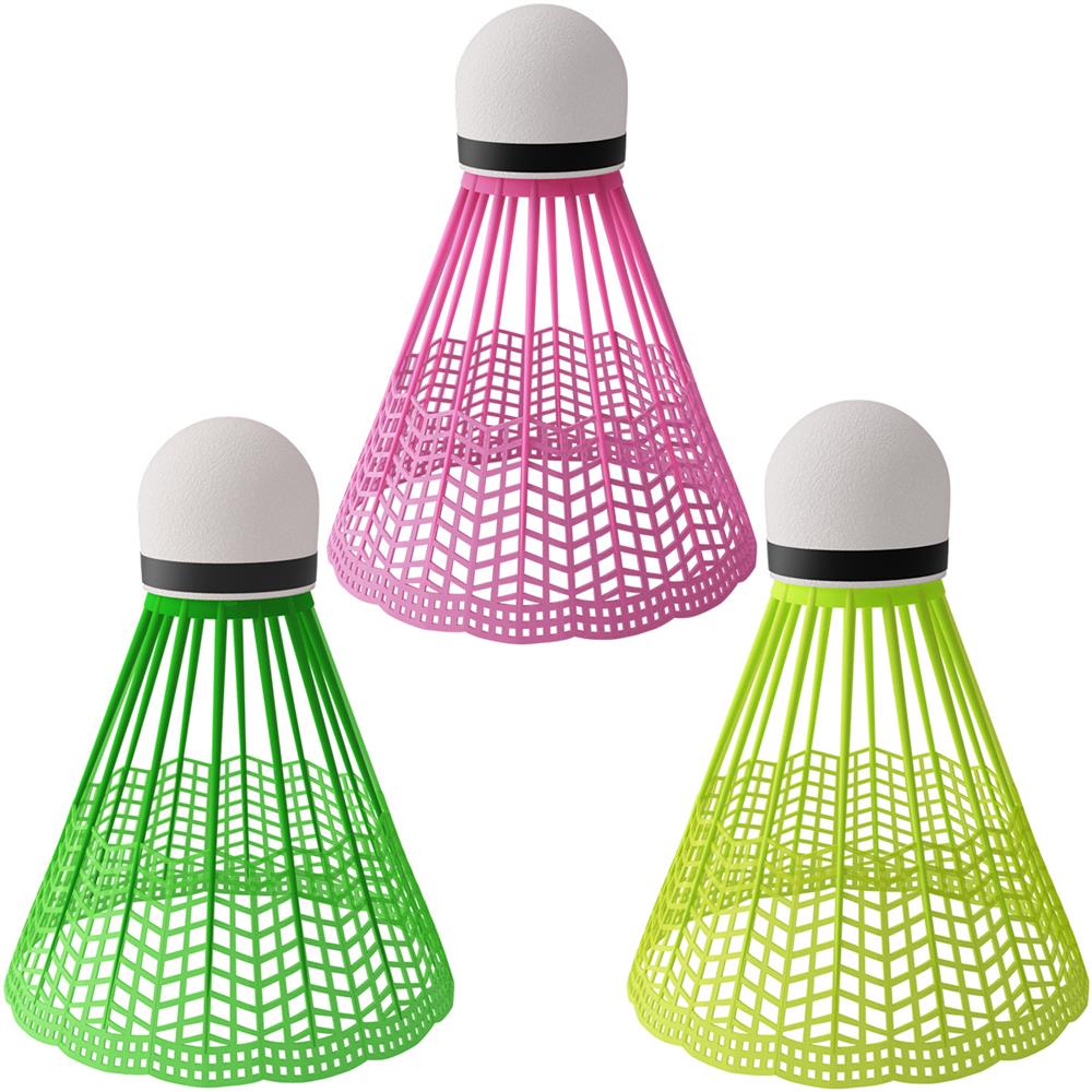 NILS Badmintonbälle Nylon 3 Stück, Multicolor Freizeit Indoor Outdoor