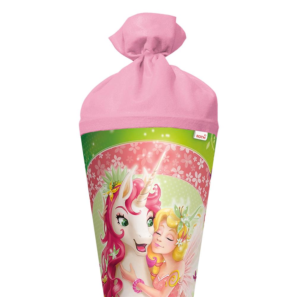 Roth Schultüte Einhornglück, 70cm, rund, Rot(h)-Spitze, Filzverschluss
