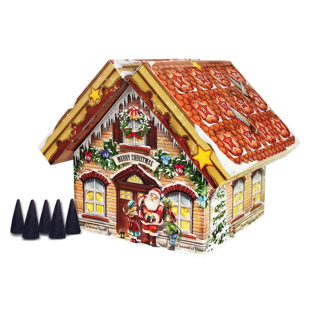 Roth Räucherkerzen-Adventskalender Haus der Düfte – 24 Düfte im dekorativen Räucherhäuschen