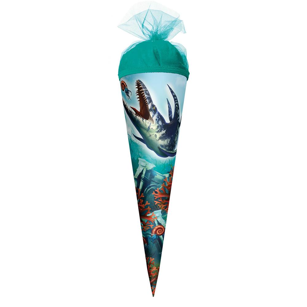 Roth Schultüte Dino Mosasaurus, 35cm, rund, Tüllverschluss