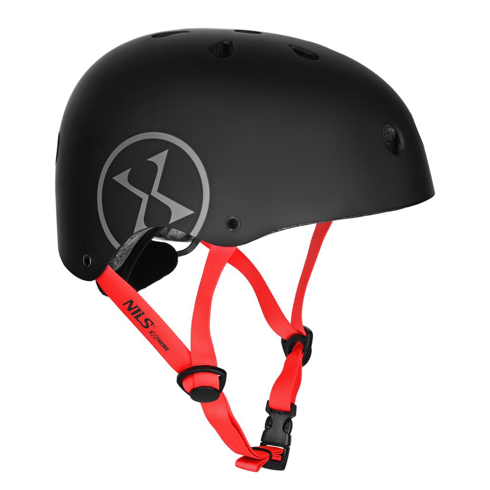 NILS EXTREME MTW001-2 Helm Größe L 58-61 cm Schwarz - Schutzhelm für Skateboard Inliner Roller Helm