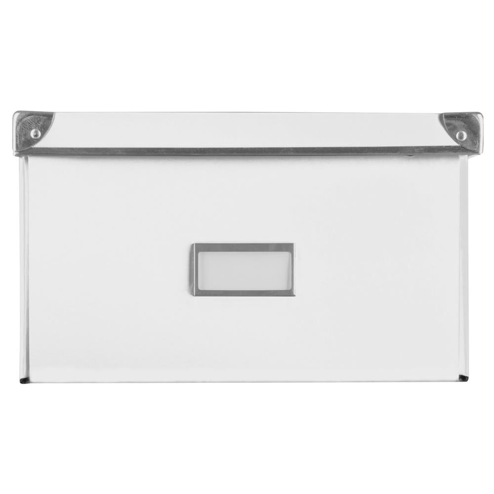 Idena Aufbewahrungsbox mit Deckel und Beschriftungsfeld, weiß