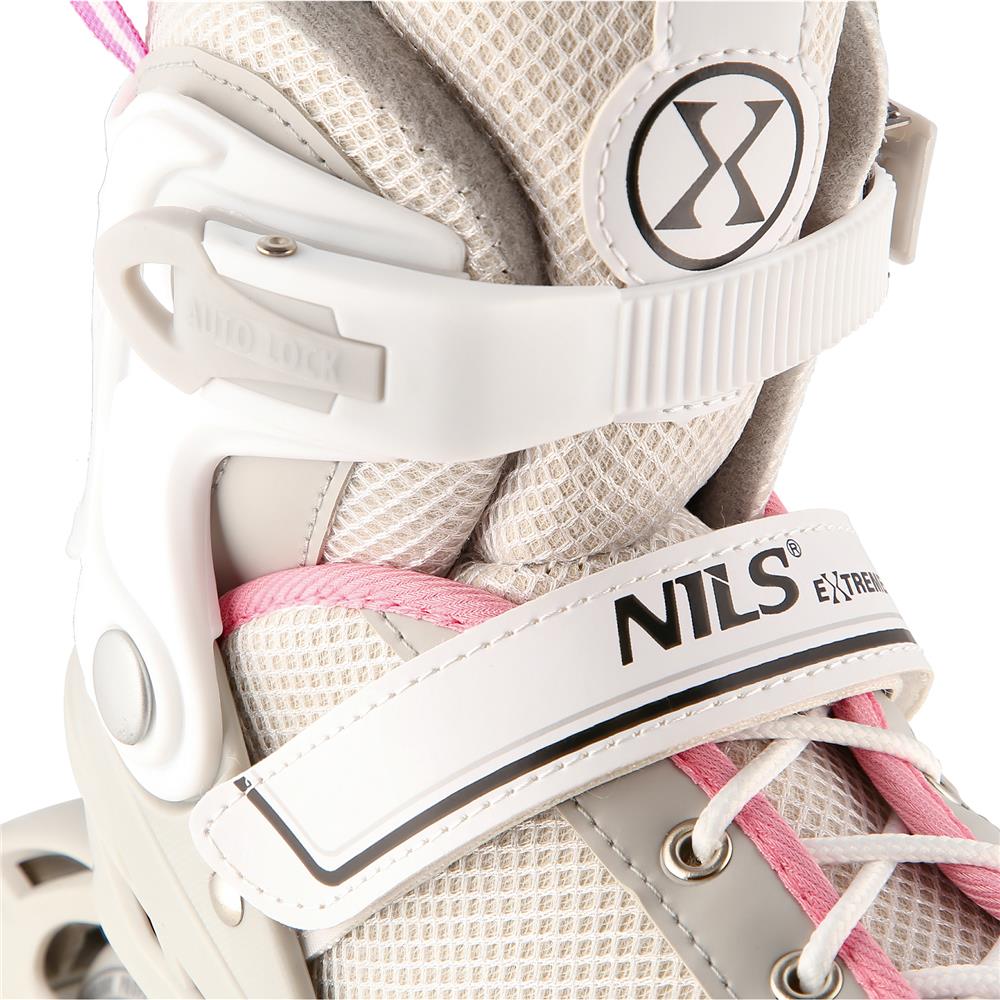 2in1 Inliner Schlittschuhe Gr. 39-43, Grau-Rosa, verstellbar | NILS EXTREME NH18188A