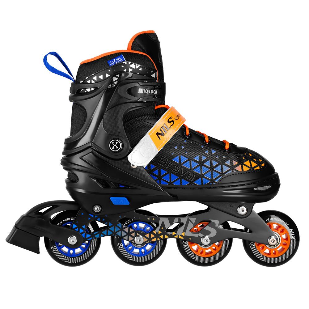 2in1 Inliner Schlittschuhe Gr. 29-33, Blau, verstellbar | NILS EXTREME NH18190A BRAVE