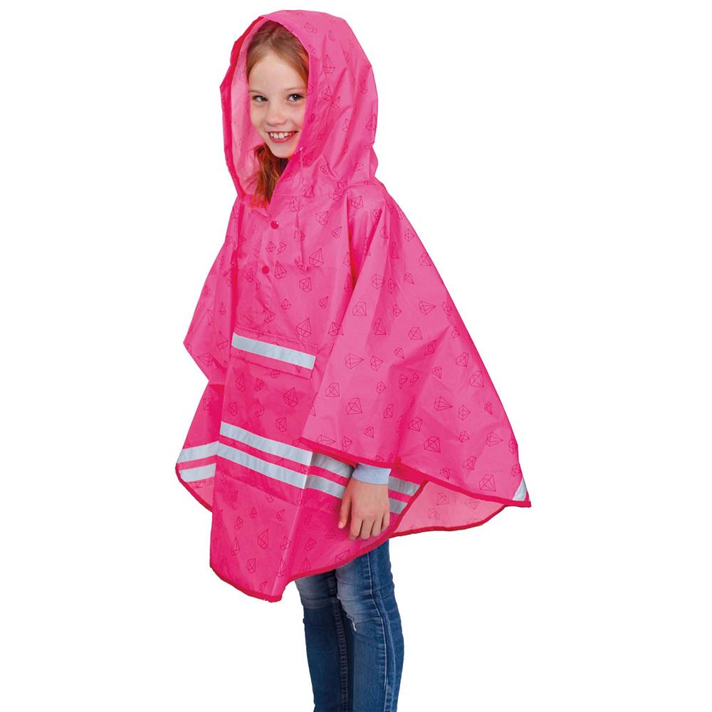 Roth ReflActions Regen-Poncho Diamant, Pink, 5-10 Jahre, mit reflektierenden Elementen