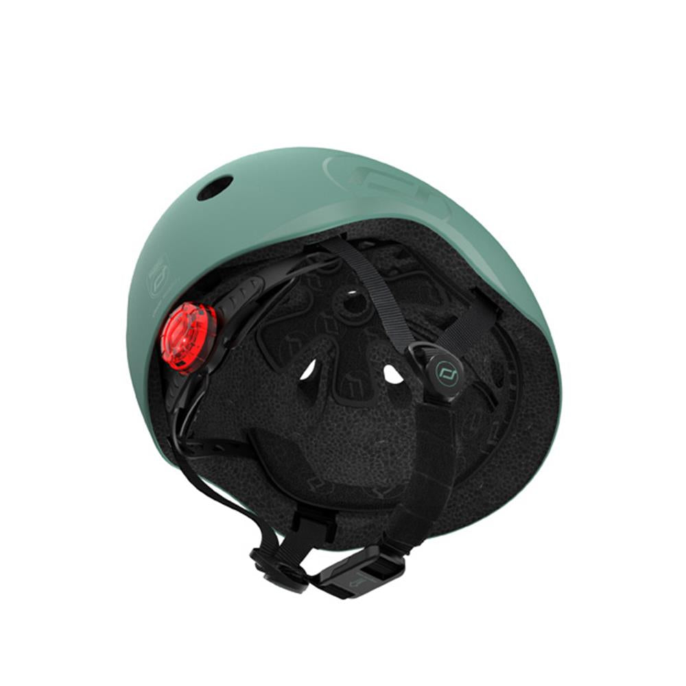 Scoot & Ride Kinderhelm Größe S-M (51-55 cm) forest - Schutzhelm mit LED-Licht