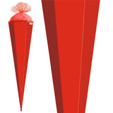 Roth Schultüte-Rohling/Basteltüte, rot, 85cm, eckig, Rot(h)-Spitze, mit Tüllverschluss