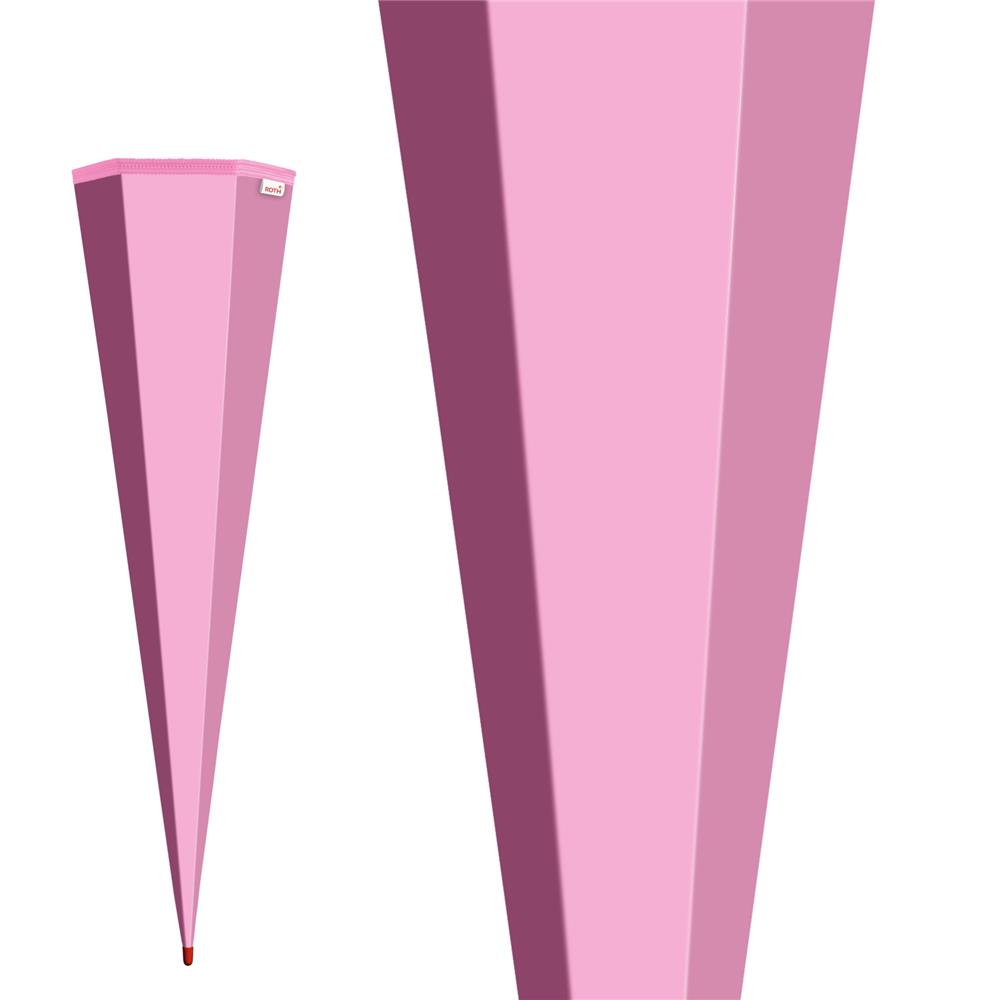 Roth Schultüte-Rohling/Basteltüte, rosa, 85cm, eckig, Rot(h)-Spitze, ohne Verschluss