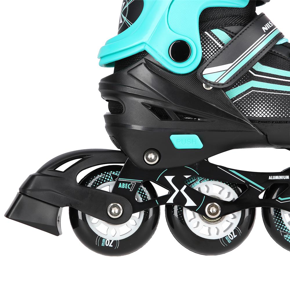 2in1 Inliner Schlittschuhe Gr. 34-38, Schwarz-Blau, verstellbar | NILS EXTREME NH18190