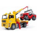 Bruder 02750 - MAN TGA Abschlepp-LKW mit Geländewagen, 1:16