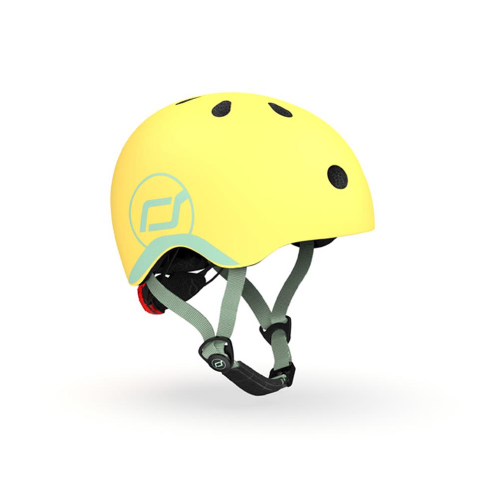 Scoot & Ride Kinderhelm Größe XXS-S (45-51 cm) lemon - Schutzhelm mit LED-Licht