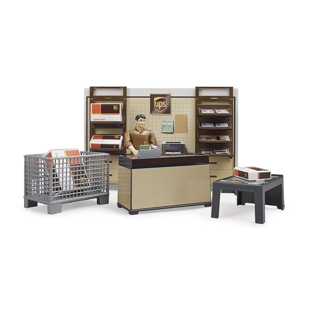 Bruder 62250 - bworld UPS Paketshop mit Figur