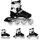 4in1 Inliner Schlittschuhe Rollschuhe Gr. 35-38, Schwarz, verstellbar | NILS EXTREME NH10905