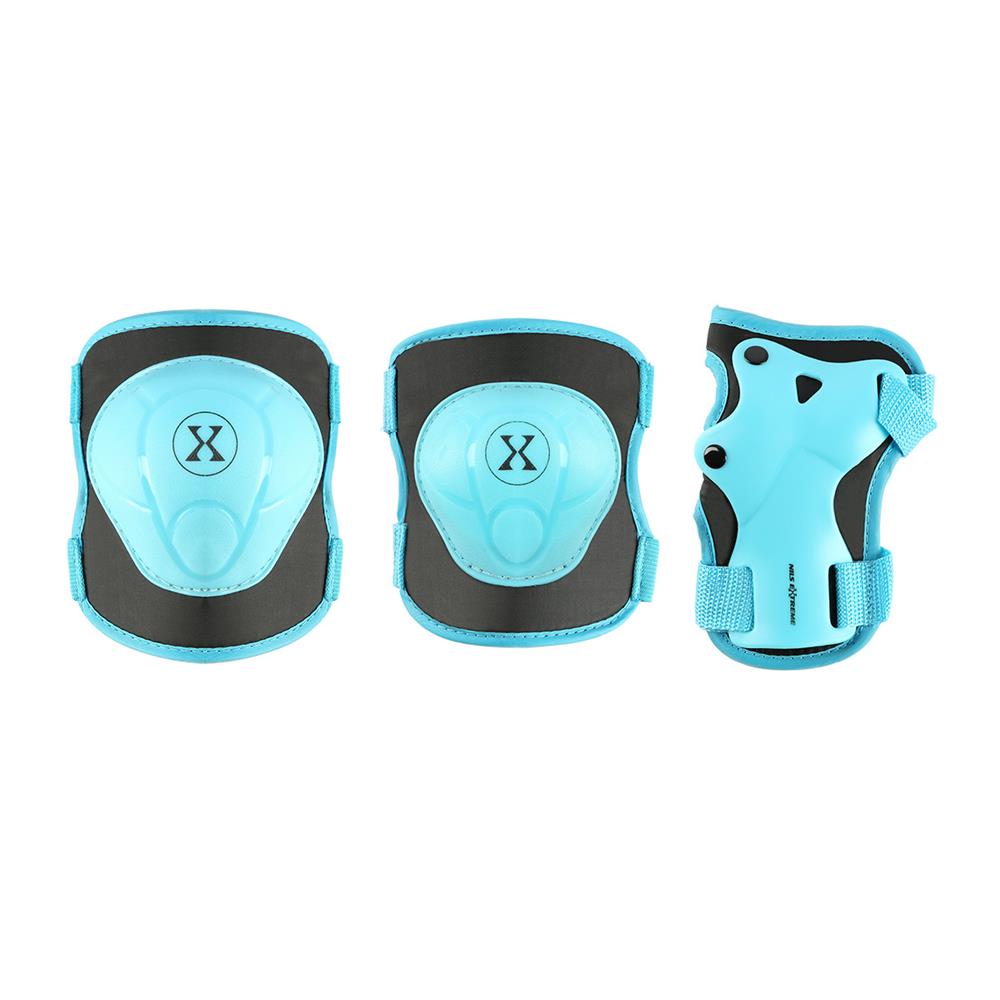 NILS EXTREME H704 Schoner-Set, Blau, Größe M - Protektoren Handgelenk Ellenbogen Knie