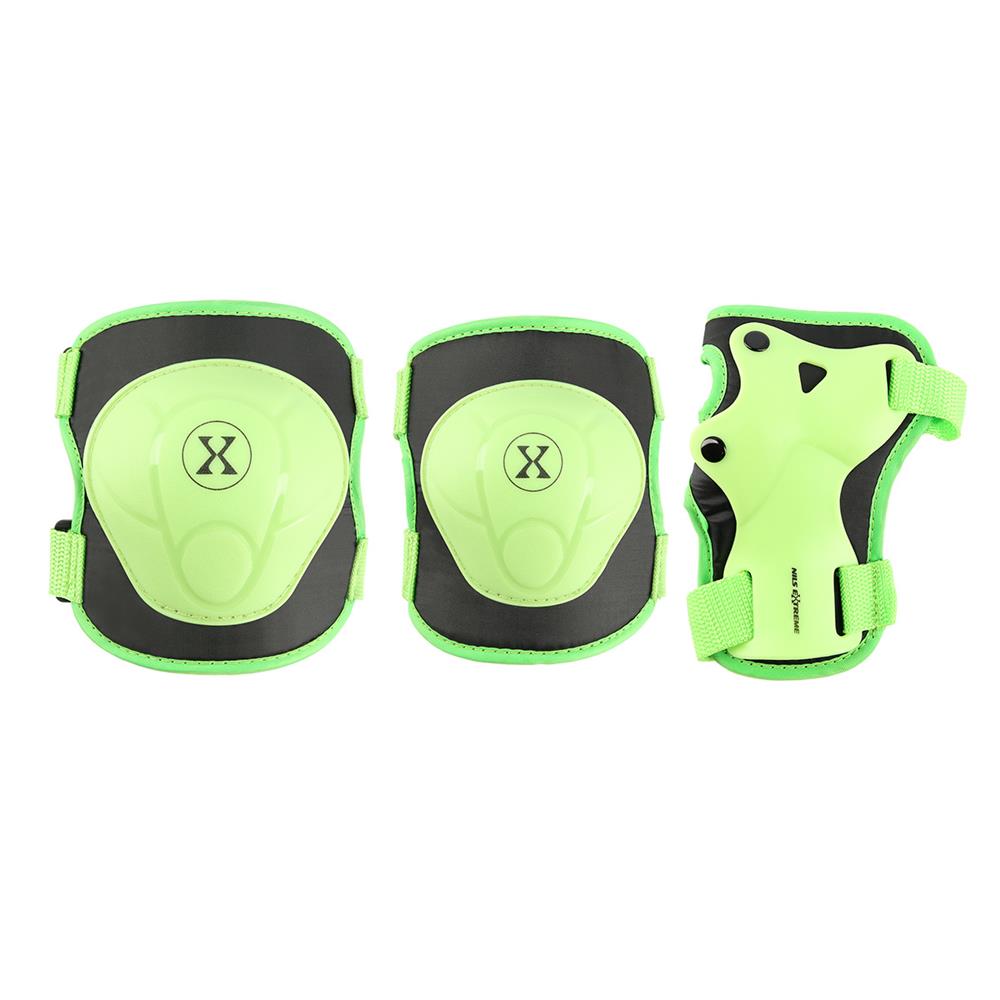 NILS EXTREME H704 Schoner-Set, Grün, Größe L - Protektoren Handgelenk Ellenbogen Knie