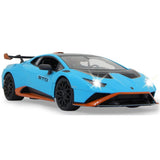 Jamara Lamborghini Huracán STO 1:14 blau 2,4GHz Tür manuell Ferngesteuertes Auto mit LED Fahrlicht
