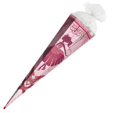 Roth Schultüte Ballerina, 85cm, eckig, Rot(h)-Spitze, Tüllverschluss, Glitter, Glitzerborte