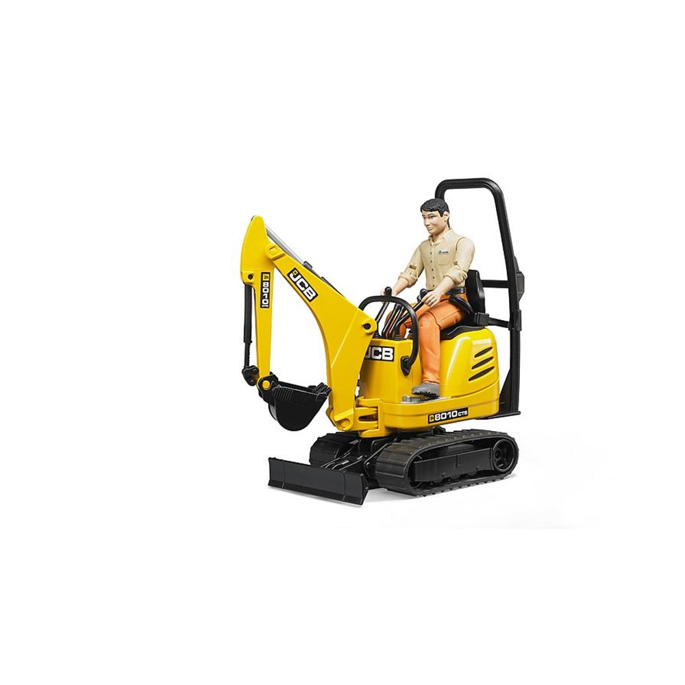 Bruder 62002 - JCB Mikrobagger 8010 CTS, 1:16, und Bauarbeiter