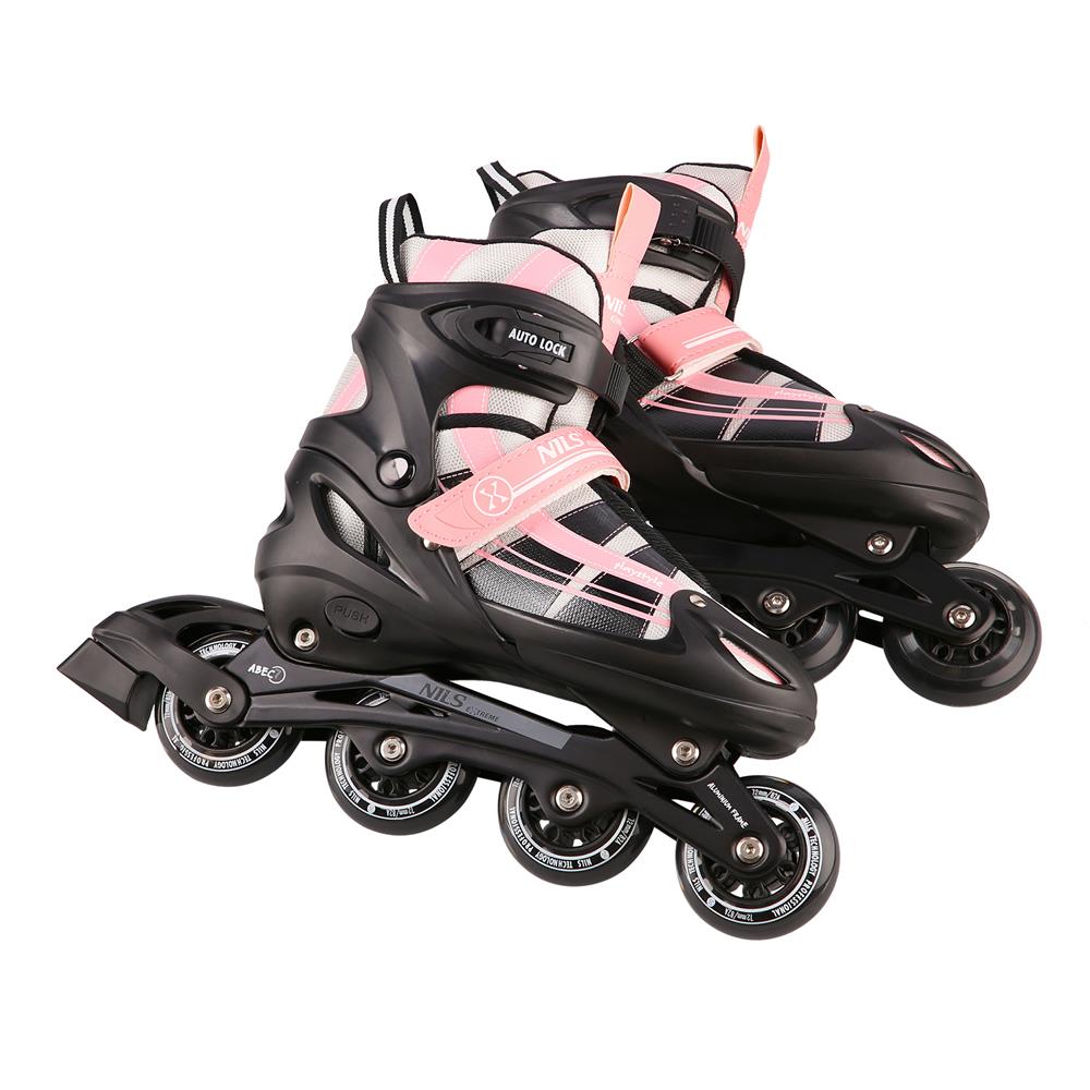 2in1 Inliner Schlittschuhe Gr. 35-38, Rosa-Weiß, verstellbar | NILS EXTREME NH18366A