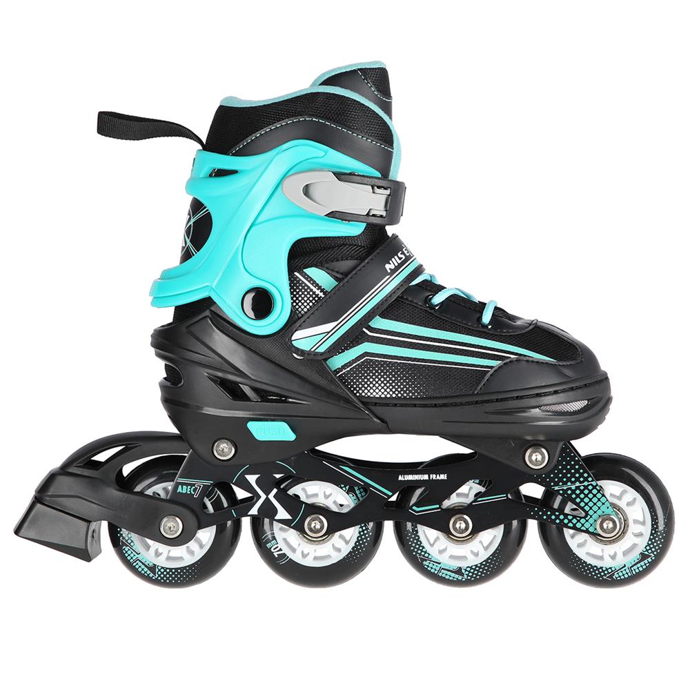 2in1 Inliner Schlittschuhe Gr. 29-33, Schwarz-Blau, verstellbar | NILS EXTREME NH18190