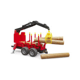 Bruder 02252 - Rückeanhänger mit Ladekran, 4 Baumstämmen und Holzgreifer