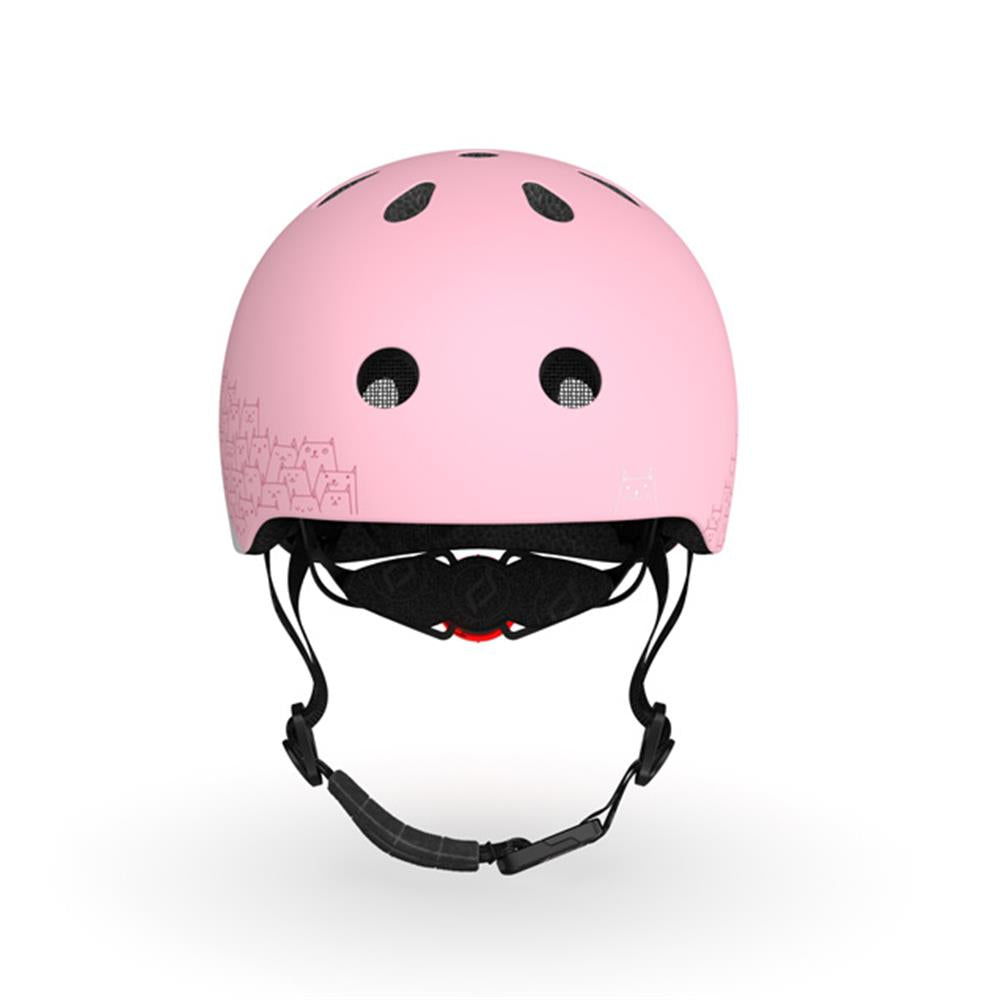 Scoot & Ride Reflektierender Kinderhelm Größe XXS-S (45-51 cm) rose - mit LED-Licht