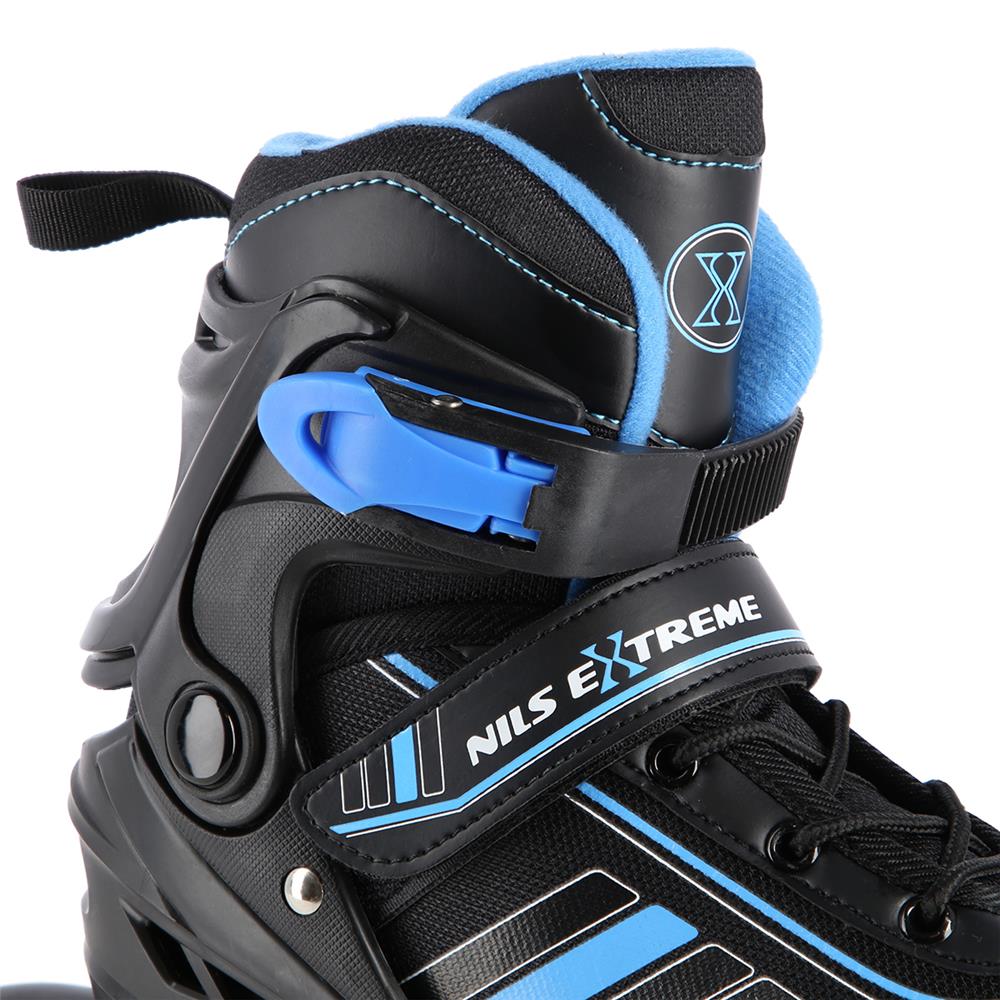 2in1 Inliner Schlittschuhe Gr. 39-43, Schwarz-Blau, verstellbar | NILS EXTREME NH18191