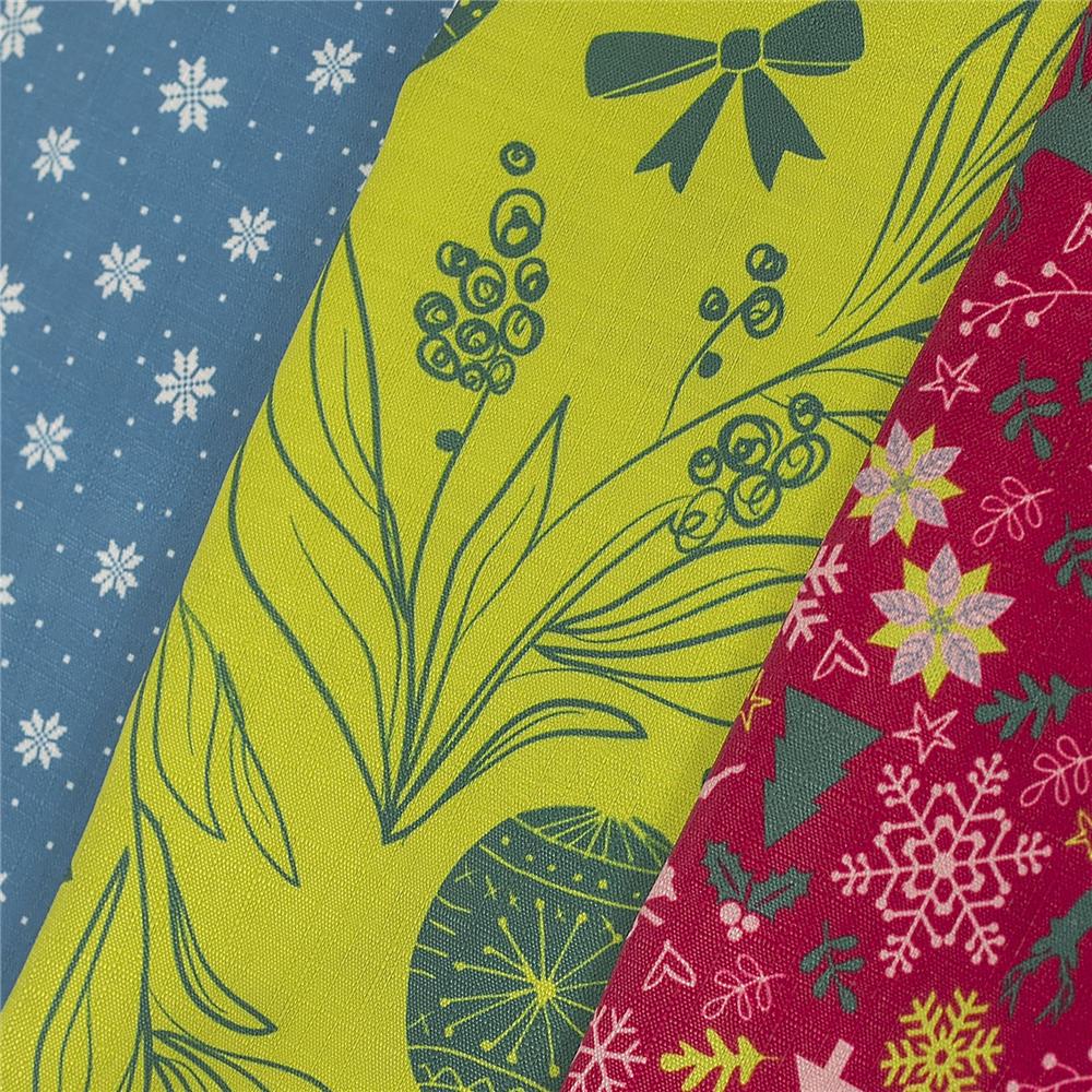 Roth Geschenktuch 3er Set X-Mas wiederverwendbar 2x 50 x 50 cm, 1x 80 x 80 cm