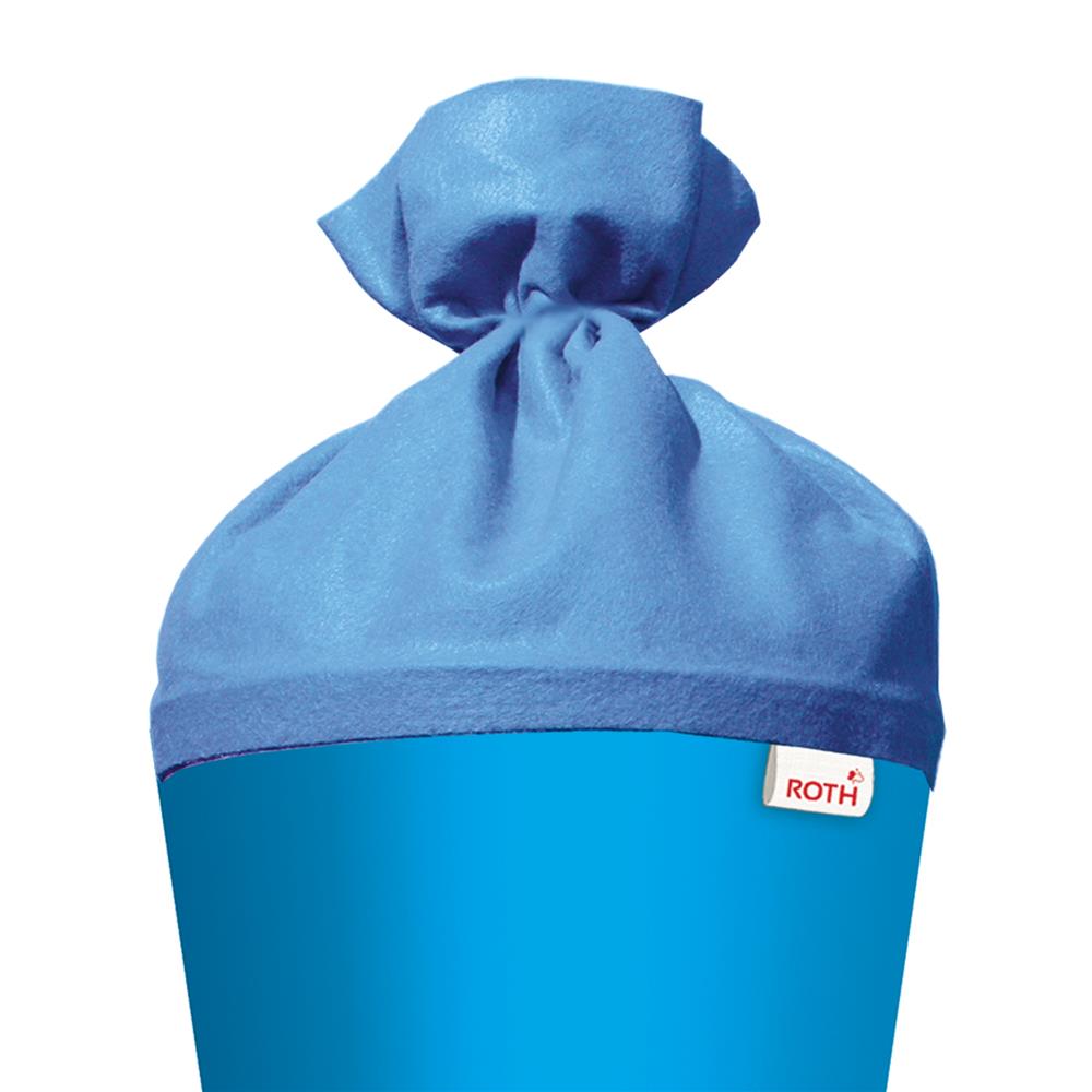 Roth Schultüte-Rohling/Basteltüte, pazifikblau, 70cm, rund, Rot(h)-Spitze, mit Filzverschluss