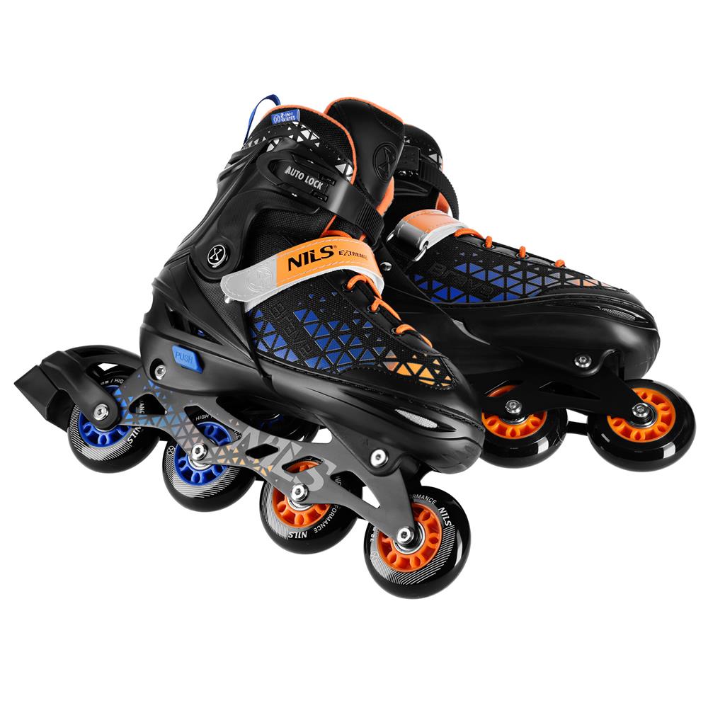 2in1 Inliner Schlittschuhe Gr. 39-43, Blau, verstellbar | NILS EXTREME NH18190A BRAVE
