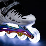 4in1 LED Inliner Schlittschuhe Rollschuhe Gr. 31-34, Weiß-Rainbow, verstellbar | NILS EXTREME NH10905