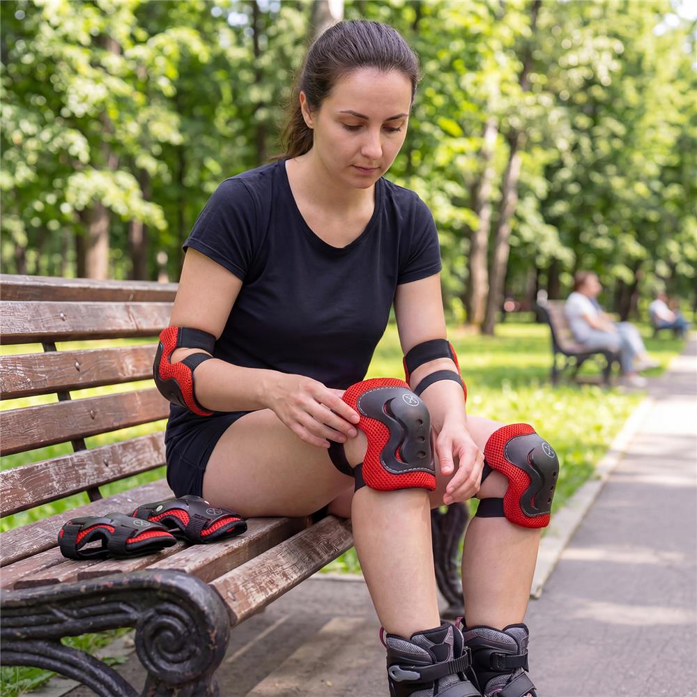 NILS EXTREME H320 Schoner-Set, Rot, Größe S - Protektoren Handgelenk Ellenbogen Knie