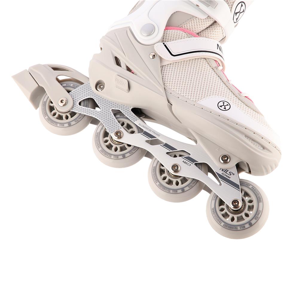 2in1 Inliner Schlittschuhe Gr. 39-43, Grau-Rosa, verstellbar | NILS EXTREME NH18188A