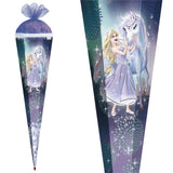 Roth Schultüte Königin im Eis, 85cm, eckig, Rot(h)-Spitze, Tüllverschluss, Glitter, Glitzerborte