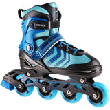 4in1 Inliner Schlittschuhe Rollschuhe Gr. 34-38, Schwarz-Blau, verstellbar | NILS EXTREME NH18192A