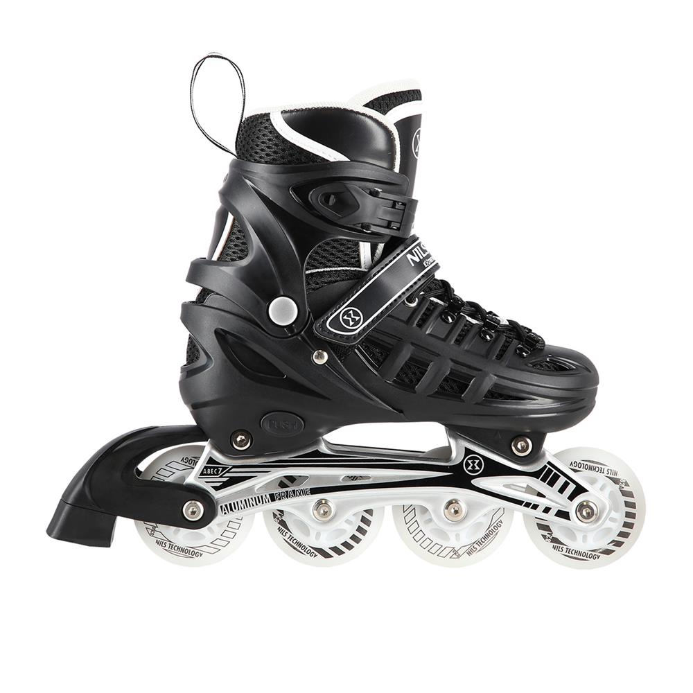 4in1 LED Inliner Schlittschuhe Rollschuhe Gr. 39-42, Schwarz, verstellbar | NILS EXTREME NH10905