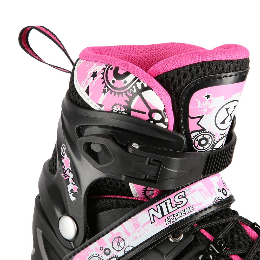 4in1 LED Inliner Schlittschuhe Rollschuhe Gr. 31-34, Rosa, verstellbar | NILS EXTREME NH10905