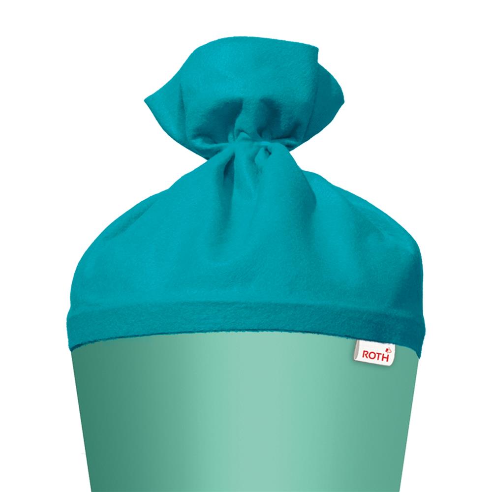 Roth Schultüte-Rohling/Basteltüte, mint, 70cm, rund, Rot(h)-Spitze, mit Filzverschluss (blau)