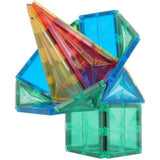 Cleverclixx Kleiner Kuppel-Bausatz Knallfarben 34 Teile, gebogene Magnetbausteine, abwechslungsreiche Form